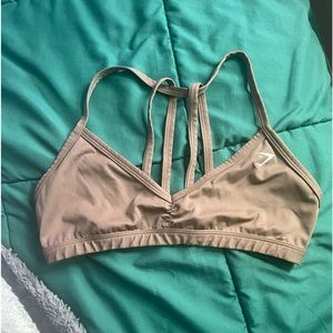 GYMSHARK brown minimal sports bra